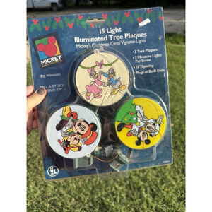 Disney Mickey Unlimited 15 Light Illuminated Tree Plaques Christmas Indoor